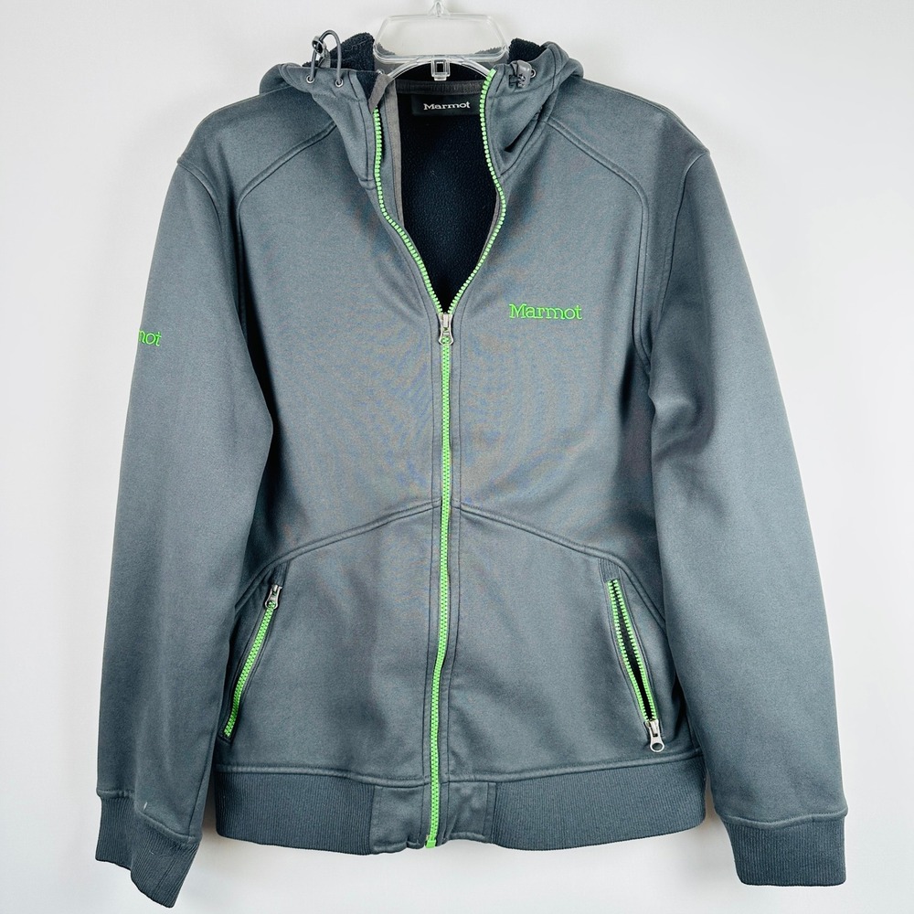 Marmot Mens Gray Full Zip Fleece Lined Hoodie Jacket Unisex S Athletic Outdoor